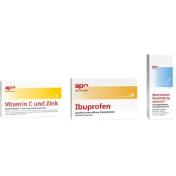Schnupfen Set - Lutschtabletten + Nasen-Pflegespray + Ibuprofen