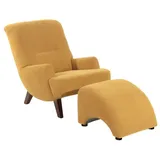 58 aufm Kessel Sessel Kajsa Veloursstoff 101 x 80 x 71 cm Nussbaum/Mais