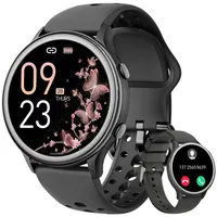 Fanttik Smartwatch Damen Fitness Tracker Uhr mit Anruffunktion, Smartwatch (1,27 Zoll) HD-Bildschirm mit abgerundeten Ecken,Schlafmonitor/UV Index, 24-Stunden-Herzfrequenzmonitor / SpO2 /Schlafmonitor, 70+ Sportmodi Wasserdicht Sportuhr iOS Android schwarz