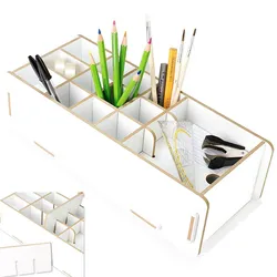 clipfritz Utensilienbox | 16 variable Fächer | Schreibtisch Organizer | 31,7 x 13,7 cm | nachhaltige Forstwirtschaft
