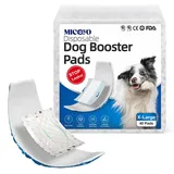 MICOOYO Einweg-Hundewindeleinlagen, Booster-Pads für Männliche und Weibliche Hunde, Super Saugfähige Perioden-Hundeeinlagen Pads Passen für die Meisten Hundewindeln (XL-40)