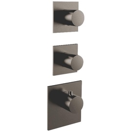 Herzbach Design iX PVD Fertigmontageset 21.522015.1.40, Black Steel, für Universal-Thermostat-Modul, eckig