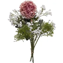 2474U Kunstblumenstrauß rosa weiß, Künstliches Blumen-Bouquet 50 cm Maria - Rosa/Weiß/Grün
