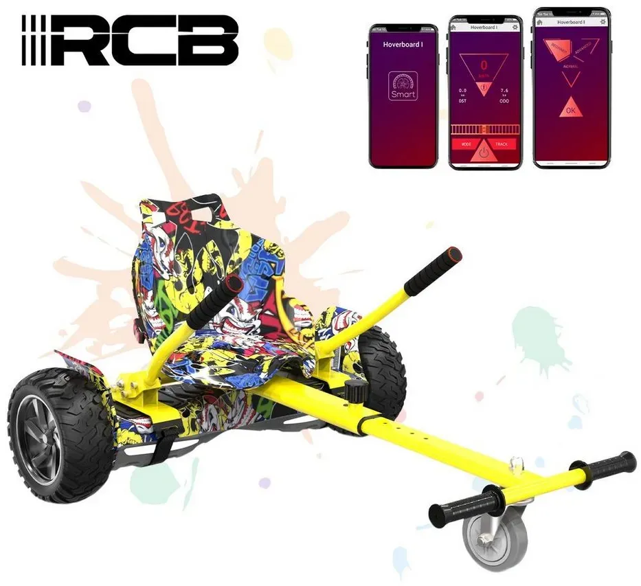 RCB Balance Scooter Kart Set, HM+ Go-Kart, 8,5'' Off-Road SUV Hoverboard mit Hoverkart, APP, BT