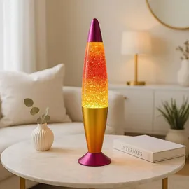 GLOBO Lavalampe Glitzer Orange