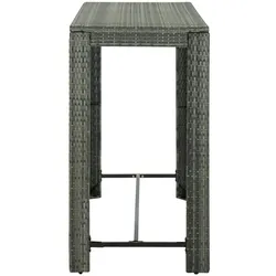 vidaXL Garten-Bartisch Grau 140,5x60,5x110,5 cm Poly Rattan