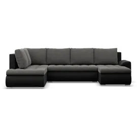 mebligo Eckcouch Textil 3-Sitzer Dunkelgrau