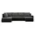 mebligo Eckcouch Textil 3-Sitzer Dunkelgrau