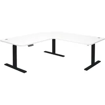 MCW Eckschreibtisch D40 Weiß / Schwarz