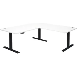 MCW Eckschreibtisch D40 Weiß / Schwarz