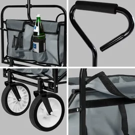 Tectake Faltbarer Bollerwagen grau