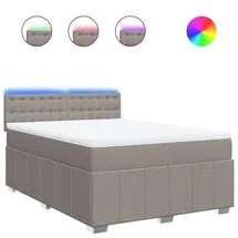 vidaXL Boxspringbett 140 x 200 cm Taupe