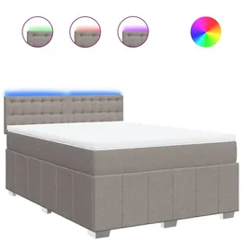 vidaXL Boxspringbett 140 x 200 cm Taupe