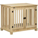 PawHut Tierkäfig aus Holz, Haustierkäfig für mittelgroße Hunde,