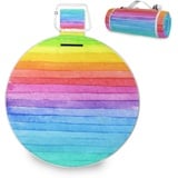 TropicalLife Runde Picknickdecke Regenbogen Faltbar Wasserdicht Indoor Outdoor Teppich Matte für Strand Reisen Camping Wandern Park Aktivitäten