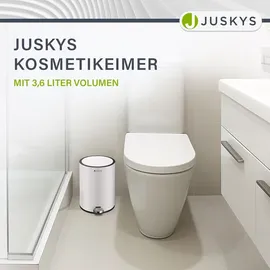 Juskys Kosmetikeimer mit Deckel - Weiß