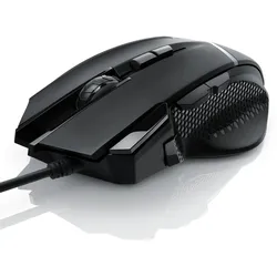 CSL Gaming-Maus kabelgebunden 500 dpi, ergonomisch, 3200 dpi, Abtastrate wählbar, Mouse inkl. Gewichten