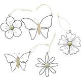 Frank Flechtwaren Hänger Blume & Schmetterling, 5er Set FF-770775