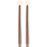 UYUNI LIGHTING Uyuni LED Tafelkerze 25 cm khaki 2 St.