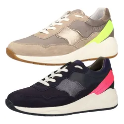 SANSIBAR Damen Echtleder-Schuhe stylische Sneaker Freizeit-Schuhe Dunkelblau oder Beige - 37