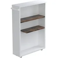 VCM Holz Badschrank Nischenregal Nilari 61 x 20 x 45 cm Braun/Weiß