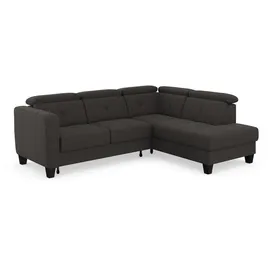 sit&more Ecksofa SIT & MORE "Belluci L-Form", grau (dunkelgrau), B:249cm H:85cm T:195cm, Sofas, Ecksofa, inklusive Federkern, wahlweise mit Bettfunktion und Bettkasten