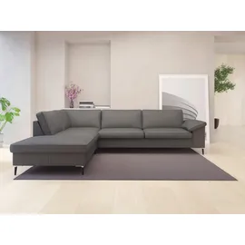 Livetastic Eckcouch Webstoff 5-Sitzer Dunkelgrau