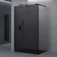 doporro Luxus Duschwand für Dusche Duschabtrennung Walk-In Dusche 8mm ESG-Sicherheitsglas vollgrau inkl. Nanobeschichtung Bremen01VG