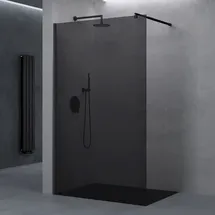 doporro Luxus Duschwand für Dusche Duschabtrennung Walk-In Dusche 8mm ESG-Sicherheitsglas vollgrau inkl. Nanobeschichtung Bremen01VG