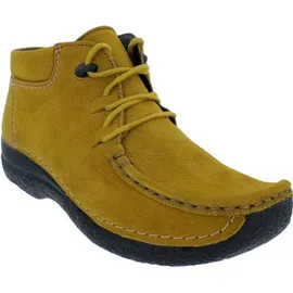 WOLKY Seamy Moc Bootie 0625311-940, Antique Nubuckleder, Mustard (senfgelb) für Damen, gelb, Größe 41 EU
