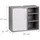 Relaxdays Waschbeckenunterschrank 3 Ablagen 60 x 51 x 32 cm Grau