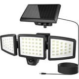 Lepro LED-Außenstrahler 12W, 1.200 lm, Bewegungsmelder, Solar + Akku, schwarz