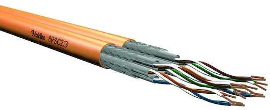 elmat EL-PRO Datenleitung, S/FTP, Duplex 2x 4x2xAWG23, 1300MHz, Cat.7, halogenfrei, Dca, orange,500m Trommel