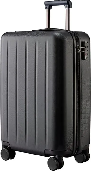 NINETYGO Danube Koffer, Handgepäck, flugtauglich, ideal für 3-5-Tage-Reisen, Doppelte Spinnerrollen, 100 % Hartschalen-Kunststoff, TSA-Schloss, 56.5 X 38 X 23 cm,Schwarz, 20 Zoll