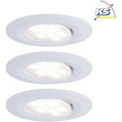 Paulmann 3er-Set Outdoor LED Einbauspot CALLA IP65, schwenkbar, 230V, je 6W 4000K 680lm 100°, Weiß matt PAUL-99927