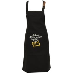 Grill- und Kochschürze GOOD FOOD Aufschrift - Textil - 1 Tasche - L: 84cm - schwarz