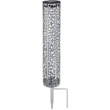 ETC Shop LED Solarleuchte, Metall silber zinkfarben, H 46cm