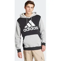 Adidas Herren Essentials Fleece Big Logo Hoodie Kapuzensweat, Black/Medium Grey Heather, L