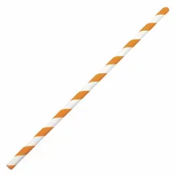 NATURESTAR Papierstrohhalme, gestreift 42109 , 1 Packung = 100 Stück, orange-weiß