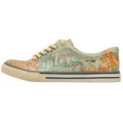 Sneaker DOGO "Damen Sneaker Explore Vegan Damen Sneaker / female", Damen, Gr. 37, Normalschaft, bunt (blau), Lederimitat, Schuhe Skaterschuh Sneaker low, Vegan