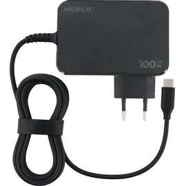 Mobilis Energia Charger 100W USB-C GaN Netzteil Laptop-Tablet 1,8m Kabel Schwarz