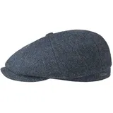 Stetson Hatteras Classic Wool Schirmmütze - Schiebermütze Herren - Flatcap mit Baumwollfutter - Herrencap mit Fischgrätmuster - Ballonmütze Herbst/Winter - Wintercap dunkelblau 59 cm - 59