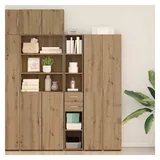 vidaXL Highboard 30 x 42,5 x 185 cm Artisan Eiche / Schwarz