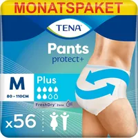 TENA Pants Plus M Einweghosen für Frauen Männer Inkontinenzslips Weiß 56 Stück