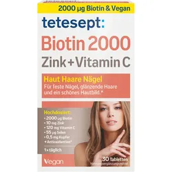 Tetesept Biotin 2000 + Zink + Vitamin C Filmtabletten