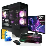 SYSTEMTREFF Gaming Komplett Set - Ryzen 7 8700F - AMD Radeon RX 9060 XT 16GB - 32GB DDR5 - 1TB NVMe - Gaming Monitor 69 cm (27 Zoll) WQHD 180Hz - PC