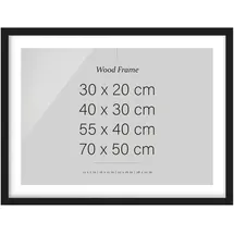 Bilderdepot24 Bilderrahmen Holz schwarz 20x25 cm 1 St.
