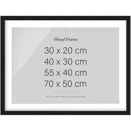 Bilderdepot24 Bilderrahmen Holz schwarz 20x25 cm 1 St.