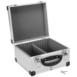 anndora CD Koffer für 40 Standard CD Cases - 29,5 x 29 x 18,5 cm | silber