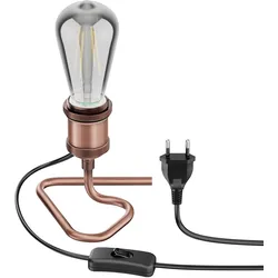 ledscom.de Tischlampe RETRA, Schalter, bronze + LED Lampe 240lm, extra-warmweiß